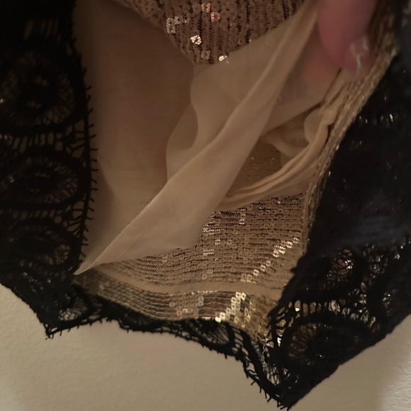 3.1 Phillip Lim women’s gold black lace overlay dress sz 2 cotton silk - Picture 8 of 16